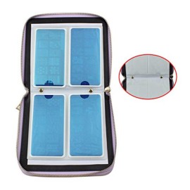 FingerAngel 120 Slots Nail Stamping Plate Holder Case Laser Style Rectangular Manicure Nail Art Plate Organizer with Double Zipper Nail Template Case (A)