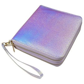 FingerAngel 120 Slots Nail Stamping Plate Holder Case Laser Style Rectangular Manicure Nail Art Plate Organizer with Double Zipper Nail Template Case (A)