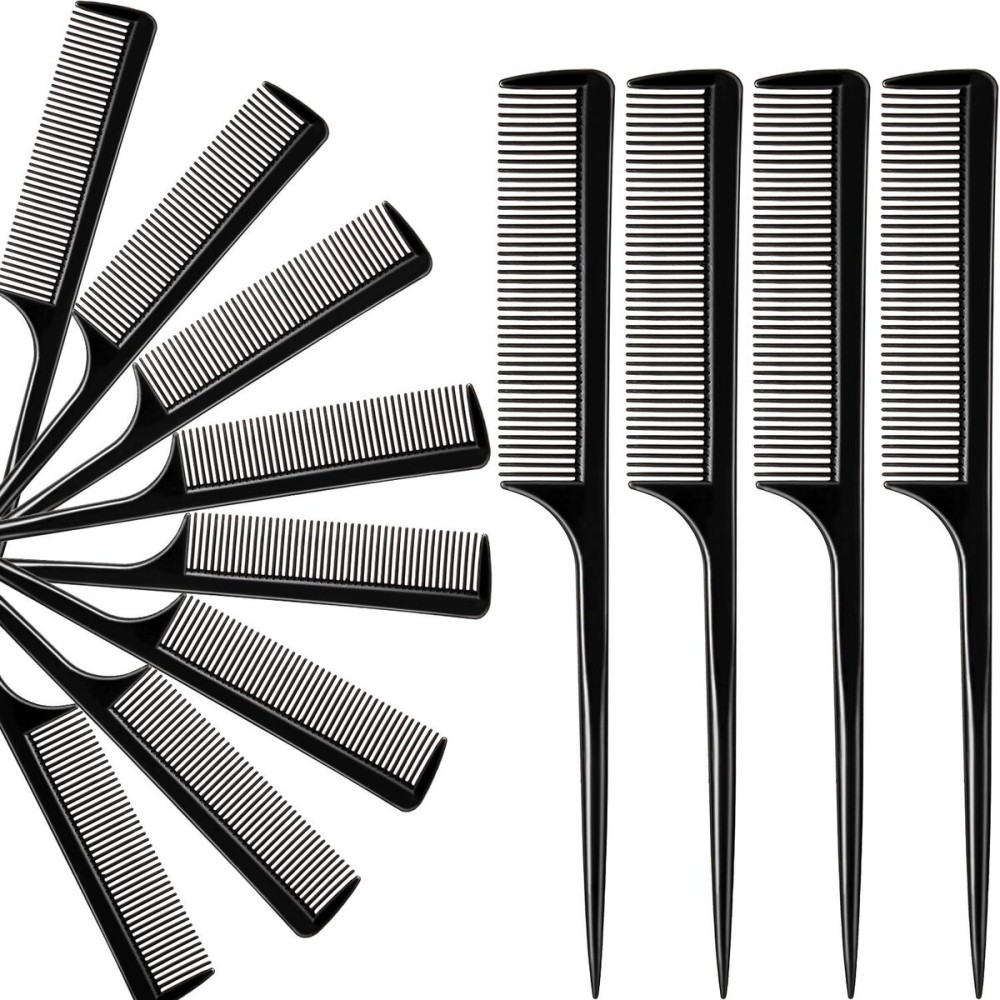 Boao 12 Pack Rat Tail Comb Styling Plastic Anti Static Heat Resistant Tail Comb for All Hair Types Fine Tooth for Men and Women(Black) Boao 12 Pack Rat Tail Comb Styling Plastic Anti Static Heat Resistant Tail Comb for All Hair Types Fine Tooth for Men and Women(Black)
