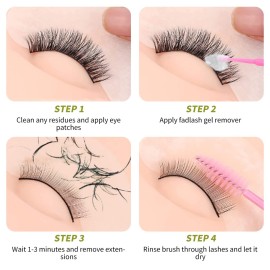 Eyelash Extension Remover Non-irritating Lash Remover for Lash Extensions Fast Action Dissolves Eyelash Remover FADLASH Eyelash Extensions Glue Remover 10ml Gel Remover for Eyelash Extensions
