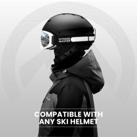 OutdoorMaster OTG Ski Goggles - Over Glasses Ski/Snowboard Goggles for Men, Women & Youth - 100% UV Protection (Stripe Frame + VLT 11.7% Grey Lens)