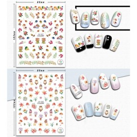 Kalolary Autumn Fall Nail Art Stickers Decals Maple Leaves Decals 3D Nail Stickers Harvest Pumpkin Maple Leaves Sunflower Squirrel for Women Girls Kids DIY Nail Design-12 Sheets