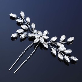 Unicra Bride Wedding Crystal Hair Pins Bridal Hair Pieces Wedding Hair Accessories for Women and Girls Pack of 1 (Silver) Unicra Bride Wedding Crystal Hair Pins Bridal Hair Pieces Wedding Hair Accessories for Women and Girls Pack of 1 (Silver)
