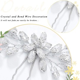 Unicra Bride Wedding Crystal Hair Pins Bridal Hair Pieces Wedding Hair Accessories for Women and Girls Pack of 1 (Silver) Unicra Bride Wedding Crystal Hair Pins Bridal Hair Pieces Wedding Hair Accessories for Women and Girls Pack of 1 (Silver)