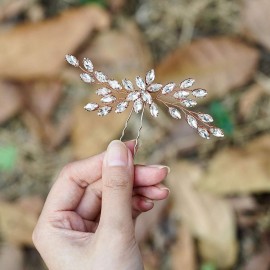 Unicra Bride Wedding Crystal Hair Pins Bridal Hair Pieces Wedding Hair Accessories for Women and Girls Pack of 1 (Rose Gold) Unicra Bride Wedding Crystal Hair Pins Bridal Hair Pieces Wedding Hair Accessories for Women and Girls Pack of 1 (Rose Gold)