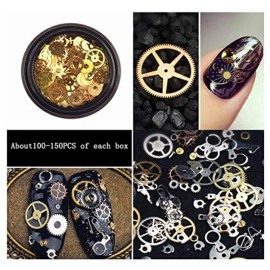 XINGZI 2Box (200-300PCS) Mixed Pattern Ultra-thin 3D Metal Steampunk Gears Charms DIY Pendant Clock Watch Wheel Gear Nail Studs Nail Art Decorations Alloy Manicure DIY Nail Tips Accessories XINGZI 2Box (200-300PCS) Mixed Pattern Ultra-thin 3D Metal Steampunk Gears Charms DIY Pendant Clock Watch Wheel Gear Nail Studs Nail Art Decorations Alloy Manicure DIY Nail Tips Accessories
