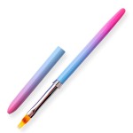 SILPECWEE 1Pc Acrylic Nail Ombre Brush Kolinsky Gradient Design Handle UV Gel Polish Nail Art Painting Lace Pen Manicure Salon Tools