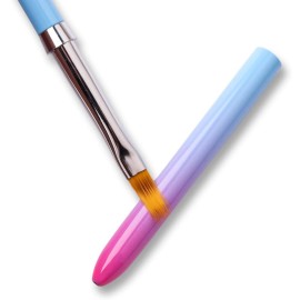 SILPECWEE 1Pc Acrylic Nail Ombre Brush Kolinsky Gradient Design Handle UV Gel Polish Nail Art Painting Lace Pen Manicure Salon Tools