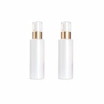 2Pcs 100ML/3.3 oz Empty Refillable Glass Lotion Bottles Pump Press Bottle White Upscale Travel Cosmetic Container Dispenser for Foundation Essential Oils Cream