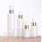 2Pcs 100ML/3.3 oz Empty Refillable Glass Lotion Bottles Pump Press Bottle White Upscale Travel Cosmetic Container Dispenser for Foundation Essential Oils Cream