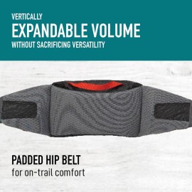 Sierra Designs Flex Lumbar Waist Pack, 3-6L Peat, Hiking Waist Bag With Water Bottle Holder, Adjustable Volume, and More