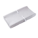 Baby Changing Pad Cover, Super Soft Plush Dot Diaper Changing Table Covers for Baby Girls and Boys, Ultra Comfortable, Safe for Babies, Fit 32/34\'\' x 16 Pad (Gray)