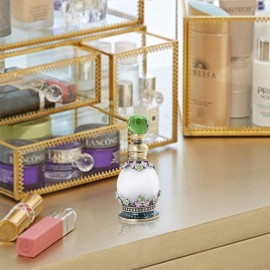 YU FENG Flower Perfume Bottles Empty Vintage Fancy Decorative Crystal Glass Perfume Vial(15ml,Green)