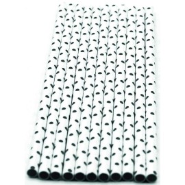 Pack of 150 Black Polka Dot Biodegradable 4-Ply Paper Drinking Straws (Compostable, Non-toxic, BPA-free) Pack of 150 Black Polka Dot Biodegradable 4-Ply Paper Drinking Straws (Compostable, Non-toxic, BPA-free)