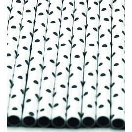Pack of 150 Black Polka Dot Biodegradable 4-Ply Paper Drinking Straws (Compostable, Non-toxic, BPA-free) Pack of 150 Black Polka Dot Biodegradable 4-Ply Paper Drinking Straws (Compostable, Non-toxic, BPA-free)