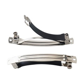 French Barrette Hair Clips for DIY Craft Project (Silver 80mm with Leather Protect)