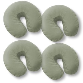 Saloniture 4-Pack Premium Microfiber Face Cradle Covers - Ultra Soft Fitted Massage Table Cradle Cover - Sage Green