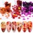 Minejin Nail Art DIY Maple Leaf Sequins Laser Glitters Thin Paillette Flakes Stickers Manicure Tips 12 Boxes