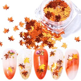 Minejin Nail Art DIY Maple Leaf Sequins Laser Glitters Thin Paillette Flakes Stickers Manicure Tips 12 Boxes Minejin Nail Art DIY Maple Leaf Sequins Laser Glitters Thin Paillette Flakes Stickers Manicure Tips 12 Boxes