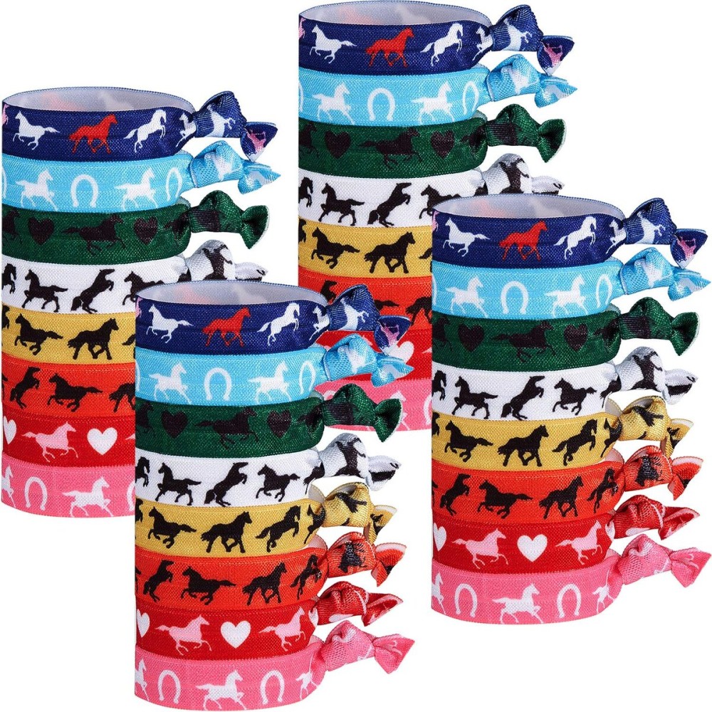 WILLBOND 32 Pieces Ribbon Hair Ties Accessories Sports Elastic Ribbon Tie Gifts for Autism Mexican Festival Derby Horse Racing Decor Women(Horse Pattern) WILLBOND 32 Pieces Ribbon Hair Ties Accessories Sports Elastic Ribbon Tie Gifts for Autism Mexican Festival Derby Horse Racing Decor Women(Horse Pattern)