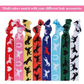 WILLBOND 32 Pieces Ribbon Hair Ties Accessories Sports Elastic Ribbon Tie Gifts for Autism Mexican Festival Derby Horse Racing Decor Women(Horse Pattern) WILLBOND 32 Pieces Ribbon Hair Ties Accessories Sports Elastic Ribbon Tie Gifts for Autism Mexican Festival Derby Horse Racing Decor Women(Horse Pattern)