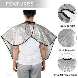 AUEAR, Barber Haircut Cape Beauty Salon Makeup Bibs Hair Dye Waterproof Capes Shorty Smock for Hair Stylist Hair Cutting Color (Clear)