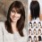 LesafeV Side-Part Straight Topper Clip in Forehead Hairpiece with Bangs for Women with Thin Hair 10 Light Brown