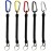 Longdex Fishing Lanyard 5PCS Stretchy Spiral Coil Keychain Fishing Lanyard with Color Carabiner