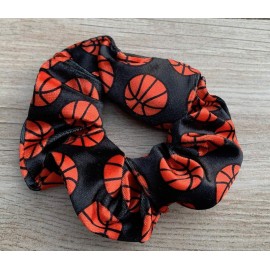 Sportybella Basketball Hair Tie, Orange, Premium Velvet, No Crease, Hair Accessories for Basketball Players and Fans, Great Gift