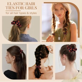 Sportybella Basketball Hair Tie, Orange, Premium Velvet, No Crease, Hair Accessories for Basketball Players and Fans, Great Gift