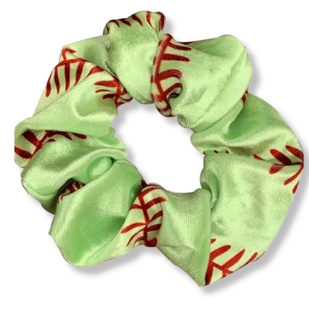Softball Scrunchie, Softball Hair Accessories, Girls Softball Premium Velvet Scrunchie, Gift for Softball Player and Softball Teams