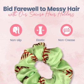 Softball Scrunchie, Softball Hair Accessories, Girls Softball Premium Velvet Scrunchie, Gift for Softball Player and Softball Teams