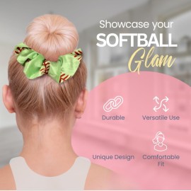 Softball Scrunchie, Softball Hair Accessories, Girls Softball Premium Velvet Scrunchie, Gift for Softball Player and Softball Teams