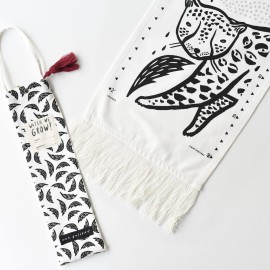 Wee Gallery Rainforest Canvas Growth Chart - Wall Hanging Height Chart for Kids Made with Sustainable Organic Fabric - Stylish Child\'s Room Decoration - (44x13 Inches)