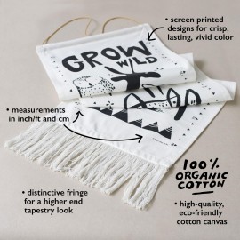 Wee Gallery Rainforest Canvas Growth Chart - Wall Hanging Height Chart for Kids Made with Sustainable Organic Fabric - Stylish Child\'s Room Decoration - (44x13 Inches)