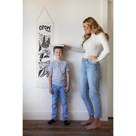 Wee Gallery Rainforest Canvas Growth Chart - Wall Hanging Height Chart for Kids Made with Sustainable Organic Fabric - Stylish Child\'s Room Decoration - (44x13 Inches)