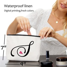 Blue Leaves S Initial Monogram Personalized Travel Makeup Bag,Cosmetic Bag Gifts with Zipper Waterproof(Makeup bag-Letter S) Blue Leaves S Initial Monogram Personalized Travel Makeup Bag,Cosmetic Bag Gifts with Zipper Waterproof(Makeup bag-Letter S)