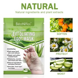 Foot Peel Mask Peach (5 Packs), Deep Moisturizing Exfoliating Socks, Dry Cracked Feet Repair Dead Skin Remover, Soft Baby Feet Peeling Mask (Aloe Vera) Foot Peel Mask Peach (5 Packs), Deep Moisturizing Exfoliating Socks, Dry Cracked Feet Repair Dead Skin Remover, Soft Baby Feet Peeling Mask (Aloe Vera)