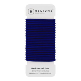 Cyndibands Elastic Hair Ties - Navy Blue - No Damage 4mm Ponytail Holders for Women & Kids, 24-Pack Hair Elastics in Neutral Colors