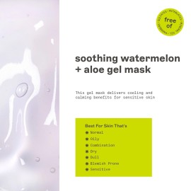 Freeman Soothing Watermelon & Aloe Gel Facial Mask, Hydrates, Nourishes, & Soothes Irritated Skin, Cooling, Calming Gel Face Mask, For Sensitive & Break-Out Prone Skin, 6 fl.oz. Tube, 1 Count