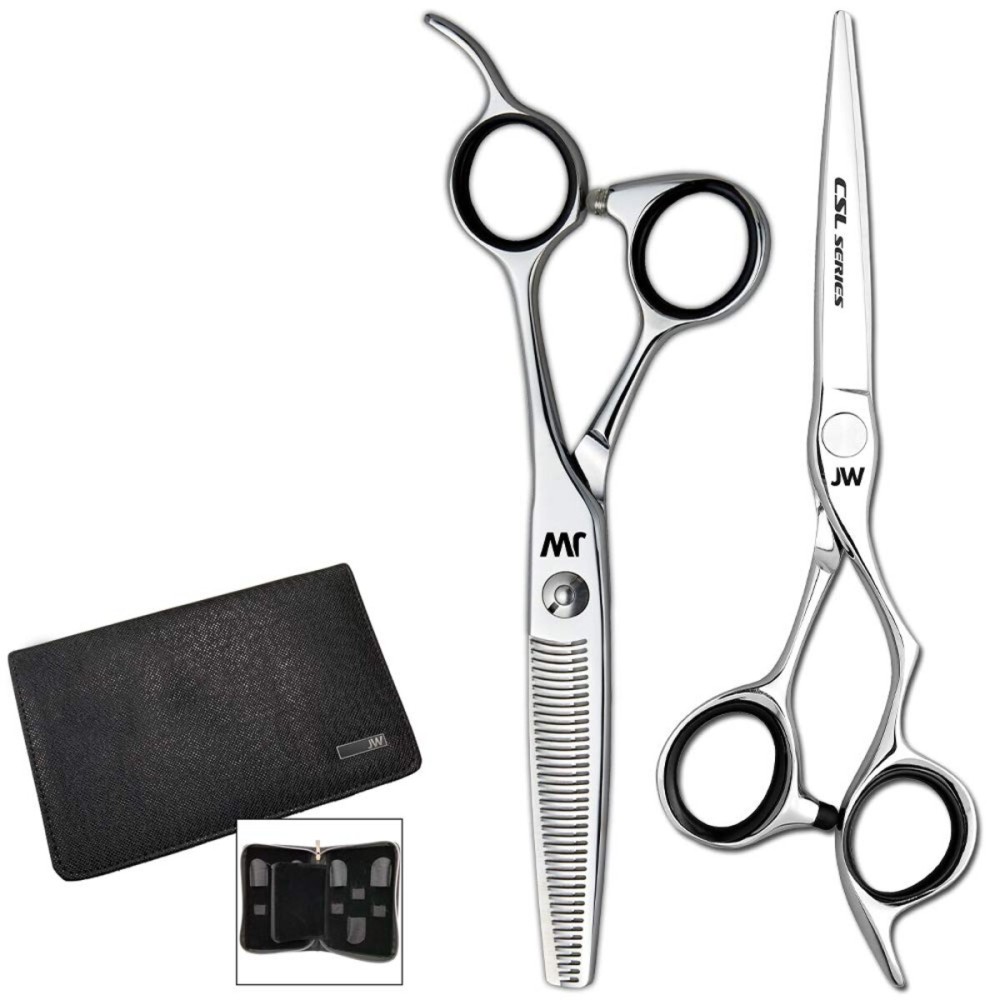 JW Shears CSL Professional 5.25 Inch Hair Cutting Shears Kit (1 Count, Stainless Steel Blades, Includes CSL Shear, TS40 Blender, Shear Zipper Case)