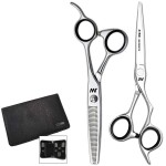 JW Shears CSL Professional 5.25 Inch Hair Cutting Shears Kit (1 Count, Stainless Steel Blades, Includes CSL Shear, TS40 Blender, Shear Zipper Case)