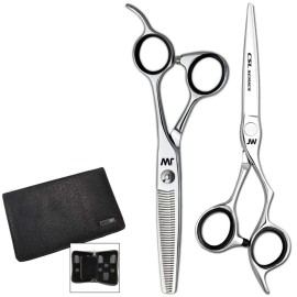 JW Shears CSL Professional 5.25 Inch Hair Cutting Shears Kit (1 Count, Stainless Steel Blades, Includes CSL Shear, TS40 Blender, Shear Zipper Case)