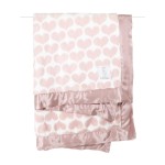 Little Giraffe Baby Blanket - Luxe Soft Blanket with Satin Trim - Baby Stroller Blanket - Newborn Baby Essentials & Baby Gifts - 29x35 - Heart Army Dusty Pink
