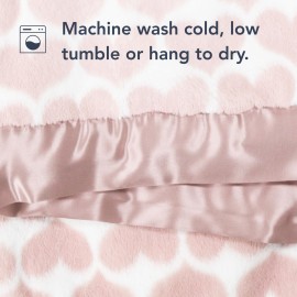Little Giraffe Baby Blanket - Luxe Soft Blanket with Satin Trim - Baby Stroller Blanket - Newborn Baby Essentials & Baby Gifts - 29x35 - Heart Army Dusty Pink