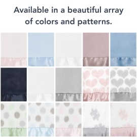 Little Giraffe Baby Blanket - Luxe Soft Blanket with Satin Trim - Baby Stroller Blanket - Newborn Baby Essentials & Baby Gifts - 29x35 - Heart Army Dusty Pink