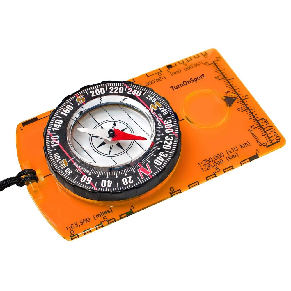 TurnOnSport Orienteering Compass for Hiking, Backpacking & Camping - Advanced Scout Compass for Kids & Professionals