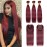 Brazilian Virgin Hair 99j Wine Red Burgundy Straight Hair Weaves 3 Bundles With 4X4 Lace Closure 100% Human Hair Weft Pure Color Silky Straight Hair (12 14 16 with 12c, Burgundy/99J)