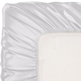 Pro Goleem Satin Soft Crib Sheet Great for Baby with Sensitive Hair Silky Baby Sheet White Unisex 52x28x8 Fitted Sheet Pro Goleem Satin Soft Crib Sheet Great for Baby with Sensitive Hair Silky Baby Sheet White Unisex 52x28x8 Fitted Sheet