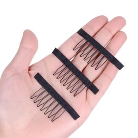 100 pcs/lot Wig Combs for Making Wig Caps 7-teeth Wig Clips Steel Teeth with Cloth Wig Combs for Hairpiece Caps Wig Accessories Tools Wig Clips for Wig (Black) 100 pcs/lot Wig Combs for Making Wig Caps 7-teeth Wig Clips Steel Teeth with Cloth Wig Combs for Hairpiece Caps Wig Accessories Tools Wig Clips for Wig (Black)